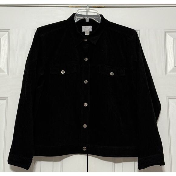 Vintage Y2K Christopher & Banks Black Trucker-Style Jacket, Size XL - Picture 1 of 3